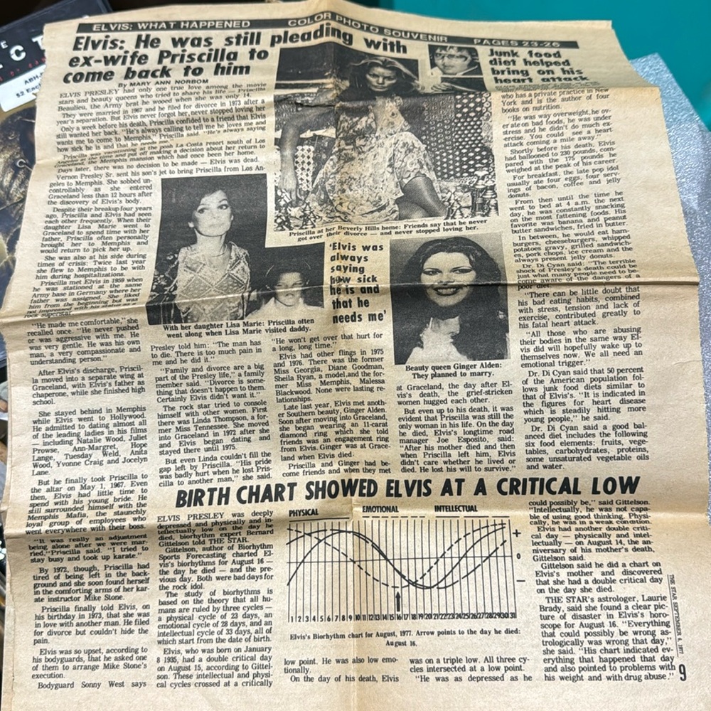 Elvis Presley newspaper 1977